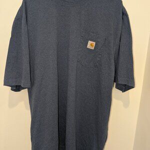 Carhartt Marled Blue Loose Fit Pocket Tee - Size 2XL
